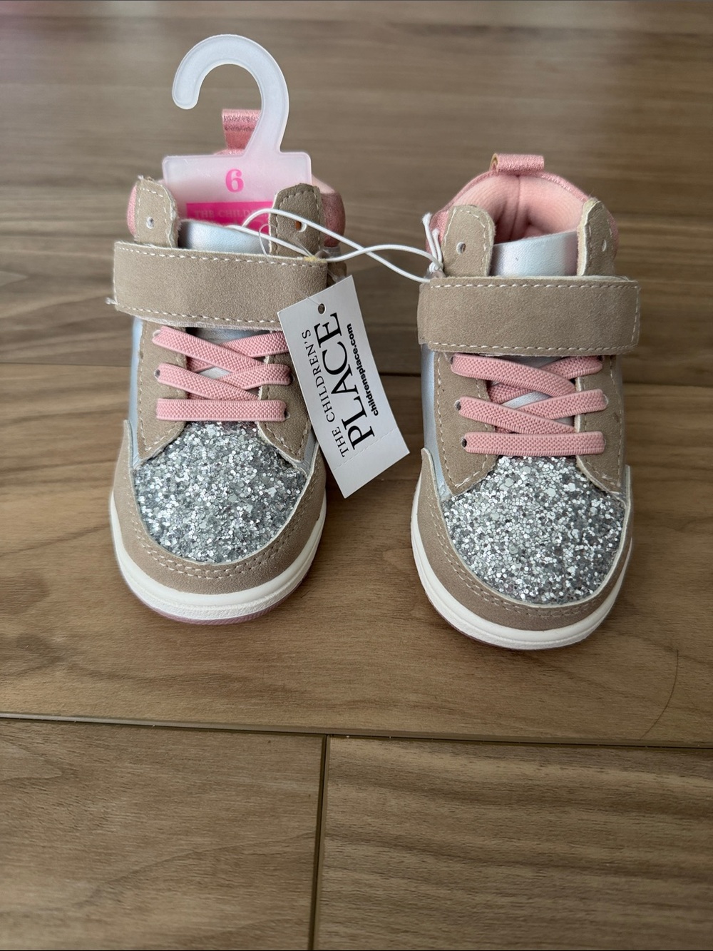 The Children's Place Pink & Silver Glitter Toddler Sneakers